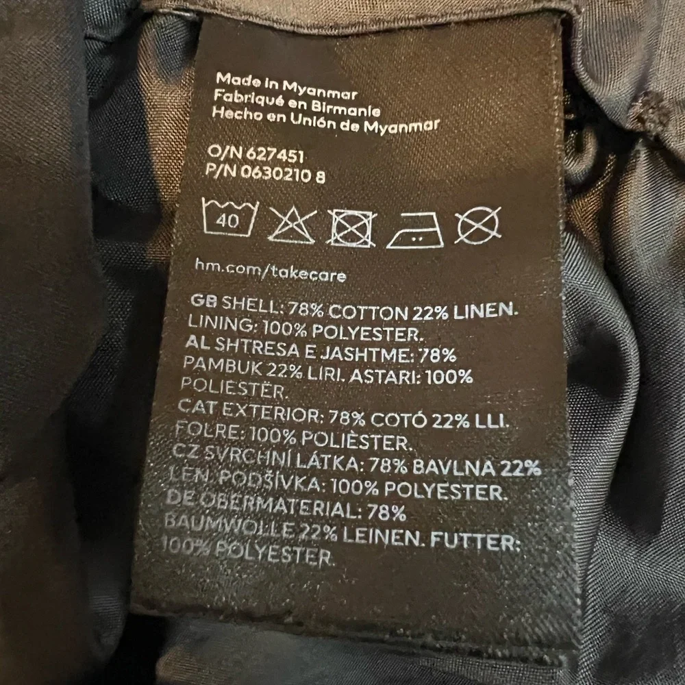 H&M Boys Charcoal‎ Pants Adjustable Waist Size 16